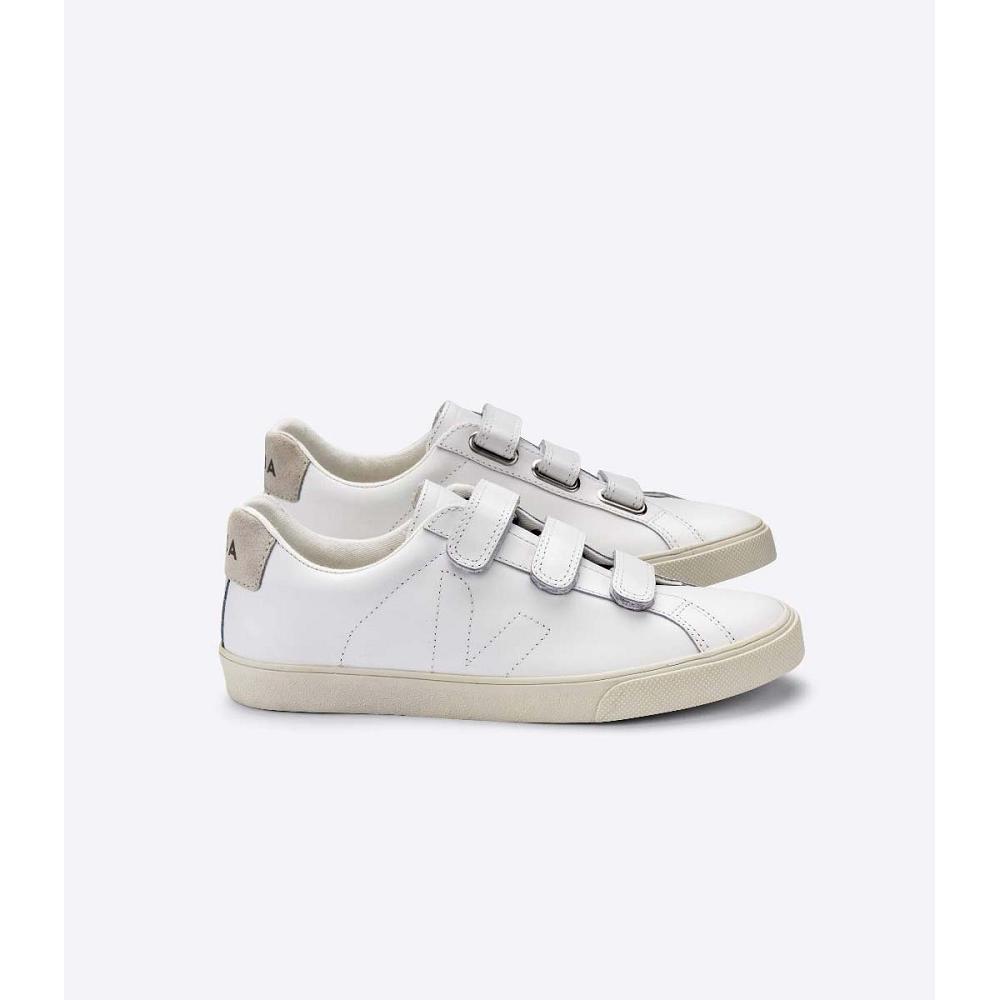 Women\'s Veja 3-LOCK LEATHER Sneakers White | SG 613BEX